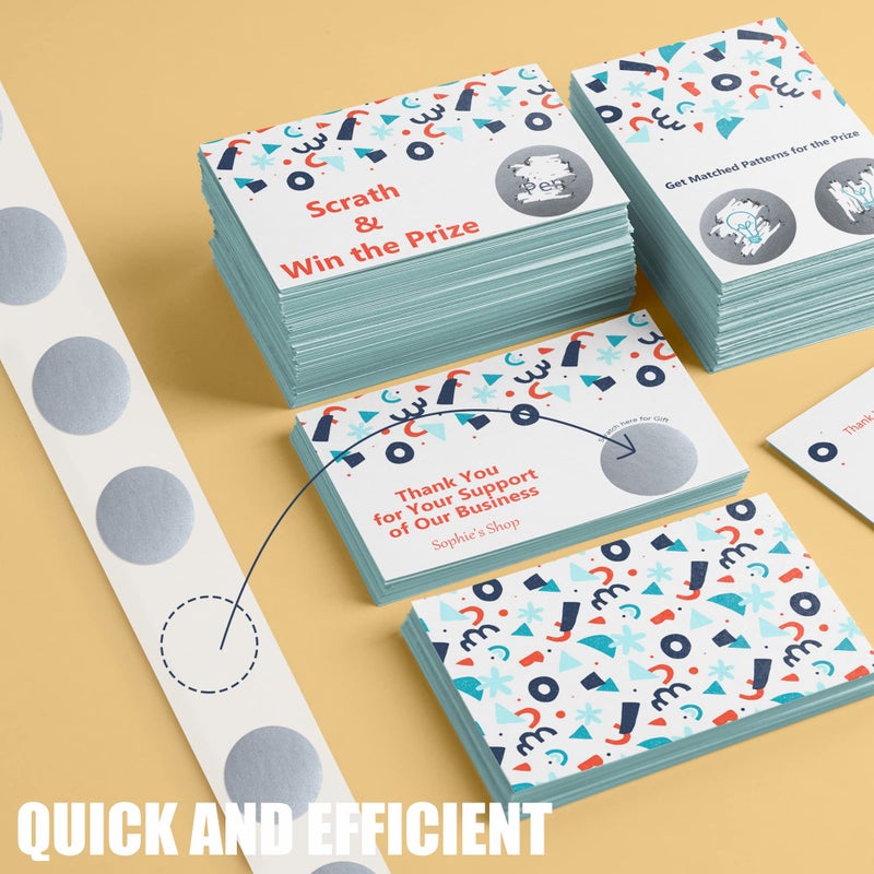 MR-LABEL Mr- Label - 1000 Pieces 1 inch Round Scratch Off Stickers - DIY Stickers for Gender Reveal | Reward Programs | Scratch Tickets (Silver) - Image 3